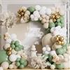 AULE Kit Arco Palloncini Verde Salvia: 155 Pezzi Ghirlanda di Palloncino per Feste Palloncini in Lattice per Elio Decorazioni Laurea Anniversario Matrimonio e Compleanno Giungla Dinosauri
