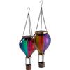 EUROtops Mongolfiera a energia solare Duo (set da 2 pezzi, multicolore/6 colori, 12 LED tremolanti, plastica resistente alle intemperie, decorazione esterna/illuminazione a LED da appendere per