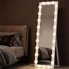 HOMCOM Specchio a figura intera 150 x 40 cm Specchio a LED con 24 lampadine 3 colori di luce dimmerabili Specchio da parete con interruttore a sfioramento, funzione memoria specchio reclinabile per