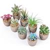 JOSPL Pianta Finta,8pcs Finte Succulente in Vaso da Interno e Esterno succulente Piante Grasse per Casa Decorazioni Pianta Artificiale