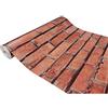 DecoMeister Pellicola Adesiva per Mobili 45x100 cm - Carta Adesiva Effetto Pietra per Rivestimento Mobili Cucina, Tavoli e Armadi - Pellicola Decorativa Lavabile in PVC - Mattone Prussiano