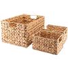 Decorasian - Cesto portaoggetti in giacinto d'acqua, intrecciato, zostera, rettangolare