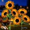 Qosneoun 2026 nuove luci solari a forma di girasole, luci solari da giardino, girasoli artificiali con 8 modalità di illuminazione, ad energia solare e impermeabili, per decorazioni da giardino