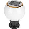 Reisx Sfera rotonda LED in acciaio inox solare Alberino della lampada da esterno IP65 impermeabile Colonna luci del giardino della luce della lanterna pilastro percorso for il Garden Villa Pillar Gard