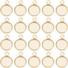 Beebeecraft 1 Scatola 40 Pezzi 10mm Cabochon con Impostazioni Ciondoli in Acciaio Inossidabile Placcato Oro 24K Coppe con Lunetta A Bordo Piatto Ciondoli con Retro Piatto e Tondo