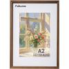 Feihorrm Cornice portafoto in legno massiccio A2, con vetro temperato, per foto da 42 x 59,4 cm, senza passepartout o foto da 28,7 x 41 cm con passepartout (marrone scuro, A2 (42 x 59,4 cm)