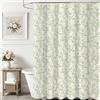 Ksriylm Tenda da doccia impermeabile in cotone verde, tenda da doccia elegante floreale per decorazione del bagno, tenda da doccia in tessuto elegante con foglie e fiori, 182,9 x 182,9 cm (larghezza x