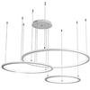TOT ELECTRIC Lampadario a sospensione led 52w 3 cerchi sospesi design moderno pendente con anelli bianco per camera salotto (Luce Calda 3000K)