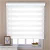 AMZYU Tenda a Rullo Giorno e Notte 50 x 250 cm Oscurante Protezione Solare Tenda Interno Zebra Blinds Facile da Installare per Finestra Interna, Bianco