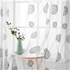 MIULEE Tenda per Camera da Letto, Tende Voile con Grigio Ricamata Motivo, Tende Bianche Trasparenti con Occhielli, Tenda Finestra Interni per Casa Soggiorno e Salotto 2 Pezzi,2xL 140 x A 175 cm