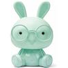 VIRTIME Lampada da Tavolo LED Touch per Bambini Ippopotamo e Coniglietto, Ricaricabile USB-C, Luce Notturna Dimmerabile 3 Intensità Bianco Caldo, Verde, Coniglio