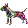 FLYuechun Ranan Arte creativa, semplice, colorata, statua in resina di Bull Terrier per animali domestici, decorazione per interni, colore moderno, scrivania (G861 RB)