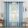 MIULEE Tende Trasparenti in Voile Con Occhielli Finestre per Camera da Letto e per Salotto Eleganti Soggiorno 2 Pannelli 140x290cm Blu Acciaio