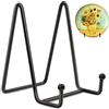 Mocoosy Supporti per piatti da 10,2 cm, in ferro nero, espositore per foto, immagini, piatti decorativi e arte da tavolo, confezione da 2