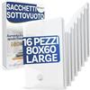 Stringari 16 Sacchi L 80x60 cm - Sacchetti Sottovuoto Vestiti con Spessore 90 Micron - Buste di Qualità Superiore per Piumoni - Sacchi Salvaspazio per Armadi e Cambio Stagione