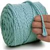 MeriWoolArt® Corda Macramè Naturale, 100 m Macramè Corda 6 mm, Corda in Cotone Morbido per Macramè Acchiappasogni, Arazzo da parete Macrame, Decorazione Macramè Fai da Te, Spago per Decorazioni