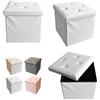 MAKA change your life quality MAKA Pouf Contenitore Rettangolare Pieghevole Portaoggetti Cubo 50 Litri Portata Sedile Max 300 kg Cassapanca con Vano per Plaid Coperte Scarpe Giochi Cuscini (38_x_38_x_38 cm, bianca)