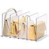 DoubleCare 5 Pezzi Organizer per Borse, Mensole Guardaroba，Divisorio per Ripiani in Acrilico TrasparenteSeparatori per Armadi Regolabili con Base, Perfetto per Borse, Cucine, Librerie, Armadi