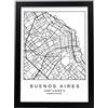 Nacnic Stampa artistica cartina geografica della città di Buenos Aires. Mappa della città dell'arte, stile nordico in bianco e nero. Argentina. Stampato su Carta da 250 Grammi di Alta Qualità.