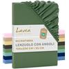 Lavea® Lenzuolo con Angoli Singolo Maxi 100x200 cm - Microfibra Morbida e Traspirante - Per Materassi fino a 35 cm - Con Elastico Tutto Intorno - Certificato OEKO-TEX - Verde oliva