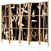 decomonkey Paravento Decorativo 225x172 cm - Motivo bambù con fiori orientali, paraventi decorativi in legno massiccio, parete pieghevole design zen elegante per interni - 5 pannelli