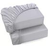 Tata Home Lenzuolo con Angoli Elasticizzati Jersey Singolo in 100% Cotone Morbido Traspirante Lenzuolo Sotto Elastico per Materassi fino a 25 cm Misura 90x200 cm Colore Grigio
