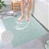 MORROWCAMP Tappetino da doccia quadrato, antiscivolo, antimuffa, 80 x 80 cm, in luffa, per interni, lavabile, con scarico, ad asciugatura rapida, per vasca da bagno, per anziani, Bianco E Verde.