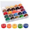 FRUHLING 25 rotoli di filo cerato, 0,65 mm x 6 m, colorato cerato, filo di poliestere per la creazione di gioielli, filo di cotone cerato, con scatola per bracciali, fai da te, cucito in pelle