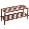SUNLUX Scarpiera in Legno Scuro 2 Ripiani 63x26x30cm