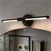 MAKA change your life quality MAKA Lampada da Specchio LED Bagno 12W 720LM 4000K, Lampada Parete per Specchio Bagno Moderna Bianca o Nera, Luce Naturale IP20 120°, Illuminazione Sopra Specchio 220V (B Nero 4000K)