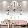 FlyRay Moderno fai da te grande parete 3D Sticker orologio per Arredo Casa Ufficio Argento