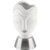 Zelda Bomboniere Vaso Donna in Ceramica D 10,5 H 19,5 per Composizione Floreale Arredamento (Argento)