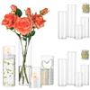 Hewory - Set di 12 vasetti in vetro con perle d'acqua, per candele, candele galleggianti, cilindri in vetro per Natale, decorazione da tavolo, per esterni, matrimoni