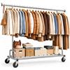 Klyvvo Stand Appendiabiti con Ruote, Portata massima 200KG, 130-190cm Estensibile, 166-178cm Regolabile in Altezza, per Cappotto invernale, Giacca, Maglioni, Camera da letto, Dormitorio, Argento