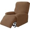 WJHDWYD Elastico 4-Pezzo Copripoltrona Relax Reclinabile 1 Posto, Morbido Jacquard Tessuto Copripoltrona Relax Reclinabile Elettrica Con Tasche(Marrone,1 posto)
