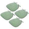 Generico Cuscino per Sedia Semicircolare Lavabile con Lacci 43x41x35 Cm. Cuscino Antiscivolo per Sedia da Esterno per Sedia da Giardino, Sedia da Pranzo O Sedia da Ufficio,Verde,4PCS