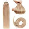 YANTAISIYU Extension Microring Capelli micro loop extension capelli 50g Extension Capelli Veri Microring (35cm #P18/613 Biondo cenere Mix Biondo Candeggio)