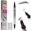 W3W 4D matita sopracciglia make up, penna sopracciglia effetto pelo,matita sopracciglia microblading,waterproof eyebrow pencil,4D Quadrato angolato + Ultra-Fine,02 Medium Brown(Marrone medio)
