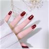 Ceboic 20PCS Unghie Gel Adesive UV, Strisce per Smalto Gel per Unghie, Tinta Unita Adesivi per Unghie in Gel Semi Polimerizzato Decalcomanie Autoadesive Accessori Nail Art Decorazioni (Glitter Vino Rosso)