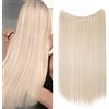 S-noilite Elastico con extension di capelli naturali ricci e ondulati, con fascia di gomma dritta, capelli sul tono castano biondo per le donne lunghezza da 40 a 61 cm