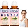 YLJHDS Olio di ricino biologico roll-on con rullo al quarzo rosa, 100% olio di ricino biologico pressato a freddo, roll-on rinfrescante per viso e corpo (2 pezzi)