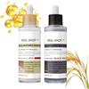 Lutateo Siero Coreano Esfoliante al Riso, Peel Shot Glow Rice Ampoule Duo, Siero Esfoliante al Riso, Coreano Punti Neri Rimozione, Riduce Pori, Idratante e Illuminante, pelli sensibili (80ml* 2 Pack)