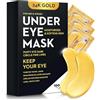 Bukamkom 100 Paia Oro 24 carati Maschera per gli occhi Collagene Sotto gli occhi Maschera Cerotti per Occhiaia Gonfiore, Rinfrescare, Rivitalizzante, Viaggi, Rughe, Occhi Patch