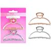 Brushworks Elegant Metal Claw Clips - 2 Pack Gold & Silver Luxe Finish Hair Accessories with Secure Grip, Comfortable Rounded Teeth, Stylish Updo & Half-Up Styles, Thick & Long Hair