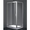 FRASCIO NEW TECNOLOGY Box Doccia 75x115 Apertura Frontale Scorrevole a Due Cristalli Con Un Lato Fisso Quadro e Rettangolare In Cristallo Temperato trasparente