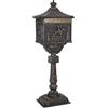 vidaXL Cassetta Postale Verticale Bronzo 42,5 x 29,5 x 117 cm, Giardino e Terrazza, Cassetta Postale Vintage, Alluminio Impermeabile, Decorazione Esterna, Sicura per la Posta