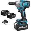Kouamor 18 V Avvitatore A Urto, Trapano avvitatore senza fili Brushless, Cle A Shock Wireless, 1200 N.M, Albero In Acciaio Tungsteno, Con LED, Non Produce Stucchi, Motore Non Si Use (2* batteria)