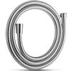 Schläfer 808492 | Tubo Doccia Flessibile 1.5 metri, Universale in Acciaio a Doppia aggraffatura, Connettori Attacco Standardad G 1/2 x 3/4 ad Alta Pressione, Resistente alte temperature, Cromo