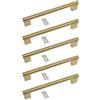 BSM Marketing Pomello per maniglia della porta dell'armadietto, con foro della serratura, finitura oro (5, 320 mm foro centrale)