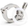 LQZAXSRDR Tri Clamp a perno singolo in acciaio inossidabile, Tri morsetto in acciaio inossidabile SS304 con raccordo for tubo guarnizione in silicone 1-4 pollici(1In)